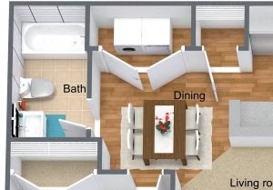 One bedroom with loft space